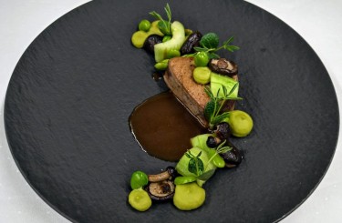 Swordfish - Swordfish | Cucumber | Pioppino | Broad Bean | Misoglace (Chef / Restaurant: Christopher Korp | Hotel Austria & Bellevue Obergurgl)
